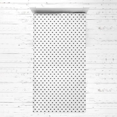 Bacati - Hearts Black Muslin 3 Pc Toddler Bed Sheet Set 100 Pecent Cotton 3 Bacati - Hearts Black Muslin 3 Pc Toddler Bed Sheet Set 100 Pecent Cotton