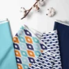 Bacati - Liam Kilim Aqua/Orange/Navy Collapsible Laundry Hamper -Bacati GUEST da92d464 a077 4084 9878 06d6d2af46fe
