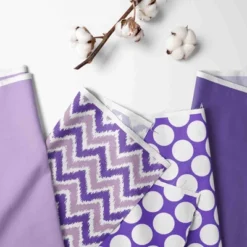 Bacati - Mix N Match Chevron/Dots Crib Rail Guard Set Of 2 Covers Purple