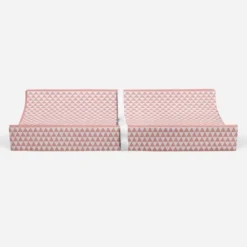 Bacati - Olivia Coral Triangles Quilted Muslin Changing Pad Cover -Bacati GUEST dd8d41f4 0a00 414a a32c 82fa99ff4bd6