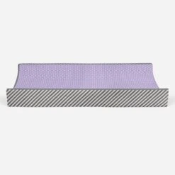 Bacati - Love Gray/Lilac Pin Dots Changing Pad Cover -Bacati GUEST dddcb498 bc9b 489b 91a3 a3b6d3b2bc3b