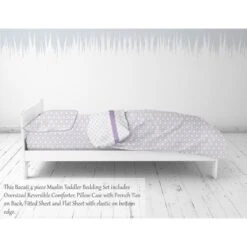 Bacati - Petals/Floral Lilac Girls Muslin 4 Pc Toddler Bedding Set -Bacati GUEST df474e64 2a0e 4e56 b6ed cee243ea47e8