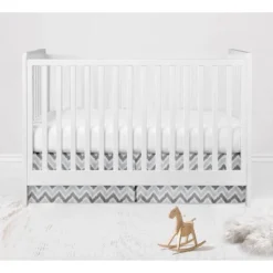 Bacati - Ikat Dots Stripes Coral Grey Girls 4 Pc Crib Set With 2 Muslin Swaddle Blankets -Bacati GUEST df7e64bc 5773 4605 8bfb 91a793429bd1 1