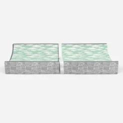 Bacati - Clouds In The City Mint/ Clouds Quilted Changing Pad Cover -Bacati GUEST e0c42ce5 d7a7 47c0 abf8 33022812b15f