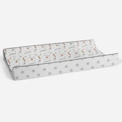 Bacati - Football Brown/Gray Muslin Changing Pad Cover -Bacati GUEST e0da8892 8918 4a21 a618 b6da417a5256