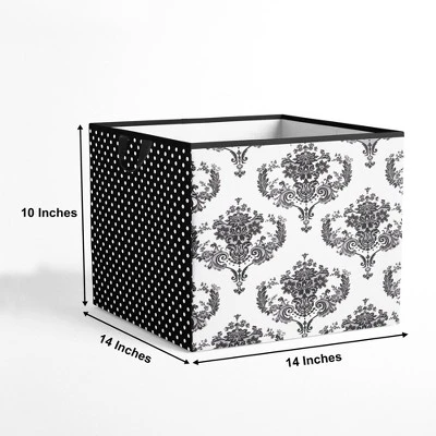 Bacati - Classic Damask White/black Storage Box Large 4 Bacati - Classic Damask White/black Storage Box Large - Image 2