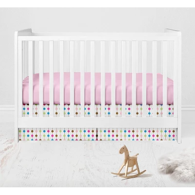 Bacati - Botanical Floral Birds Pink Multicolor 6 Pc Crib Bedding Set With Long Rail Guard Cover 6 Bacati - Botanical Floral Birds Pink Multicolor 6 Pc Crib Bedding Set With Long Rail Guard Cover - Image 4