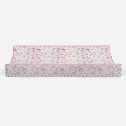 Bacati - Little Dino Girls Fucshia/Aqua Muslin Quilted Changing Pad Cover -Bacati GUEST e2ffe2fb a927 48de 8fb1 3bbe9400adec