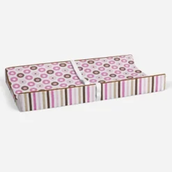 Bacati - Mod Dots/Stripes Pink/choco Dots Changing Pad Cover -Bacati GUEST e311a5e7 02d0 4cda 9030 345069658318