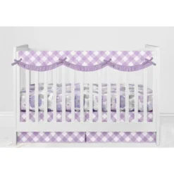 Bacati - Watercolor Floral Purple Gray 10 Pc Girls Crib Bedding Set With Long Rail Guard Cover -Bacati GUEST e3f56d40 ddc9 4138 9a16 c11db1e279db
