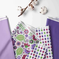 Bacati - Botanical Purple Crib Rail Guard Covers Set Of 2