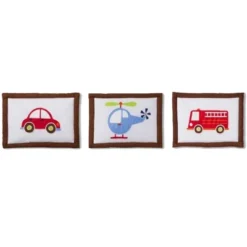 Bacati - Transportation Blue Navy Green Red Orange 10 Pc Crib Bedding Set With Long Rail Guard Cover -Bacati GUEST e73b6155 d69d 4e7d af98 b2796dbc8559