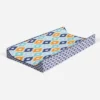 Bacati - Liam Printed Kilim Aqua/Orange/Navy Quilted Changing Pad Cover