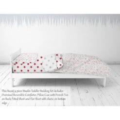Bacati - Baseball Red/Gray Muslin 4 Pc Toddler Bedding Set -Bacati GUEST ea11c16a baf7 4cad 9591 b54f4a1e1a86