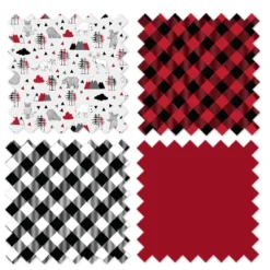 Bacati - Lumberjack Red/Black/Gray Boys Cotton Long Crib Rail Guard Cover -Bacati GUEST eadd2603 205b 4c16 ae67 be970f53866a 1