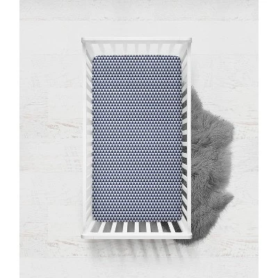 Bacati - Emma Coral/Mint/Navy Triangles Muslin 4 Pc Toddler Bedding Set 8 Bacati - Emma Coral/Mint/Navy Triangles Muslin 4 Pc Toddler Bedding Set - Image 6