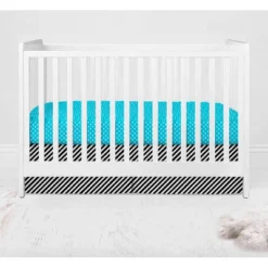 Bacati - Love Black Turquoise 10 Pc Crib Bedding Set With 2 Crib Fitted Sheets -Bacati GUEST ed0e2871 4931 4987 9b36 b972b429d62e 1