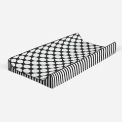 Bacati - Dots/Pin Stripes Black/White Large Dots Changing Pad Cover -Bacati GUEST ed3ff5d3 1d8d 427f b1e8 a76c436f5374