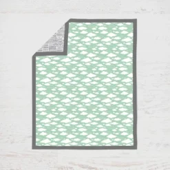 Bacati - Clouds In The City Mint/Gray 3 Pc Crib Bedding Set