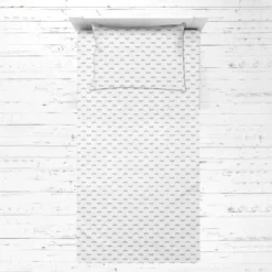 Bacati - Moustache Gray Muslin 3 Pc Toddler Bed Sheet Set 100 Percent Cotton -Bacati GUEST f05c2ce5 802b 484e bf6f 7e9aa30a346a