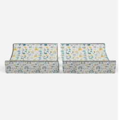 Bacati - Little Dino Boys Teal/Yellow Muslin Quilted Changing Pad Cover -Bacati GUEST f06eb059 bf47 4628 8897 2e921c74de36