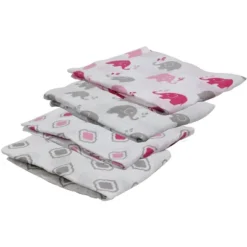 Bacati - Elephants Pink/Gray Muslin Swaddling Blankets Set Of 4 8 Bacati - Elephants Pink/Gray Muslin Swaddling Blankets Set Of 4 -Bacati GUEST f1e4c0cb cec7 428b a236 0da9be09c92d