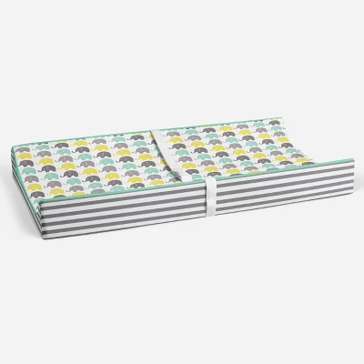 Bacati - Elephants Mint/Yellow/Gray Elephants Changing Pad Cover 7 Bacati - Elephants Mint/Yellow/Gray Elephants Changing Pad Cover - Image 5