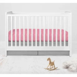 Bacati - Elephants Pink/Fuschia/Gray 10 Pc Crib Bedding Set With Long Rail Guard Cover -Bacati GUEST f5340ba2 3e0f 4480 a691 76962c23a5ac