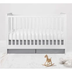 Bacati - Elephants Blue/Navy/Gray 6 Pc Crib Bedding Set With Long Rail Guard Cover -Bacati GUEST f5e1cdde 327a 428f 9207 fa59b32f5d9c 1