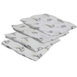 Bacati - Happy Monkeys Pink/Lilac/Gray Girls Muslin Swaddling Blankets Set Of 4 -Bacati GUEST f71ca53e 9150 4886 acf8 38931fbf86fb