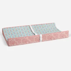 Bacati - Sophia Paisley Aqua/Coral Floret Changing Pad Cover -Bacati GUEST f78d3cbd ae67 402e 81bb 43aac124d426