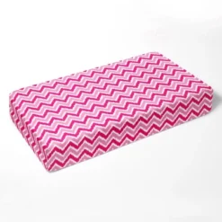Bacati - Chevron Ikat Pink Fuschia 100 Percent Cotton Universal Baby US Standard Crib Or Toddler Bed Fitted Sheet