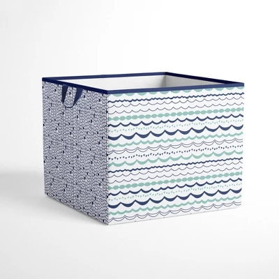 Bacati - Noah Mint/Navy Storage Box Large 3 Bacati - Noah Mint/Navy Storage Box Large