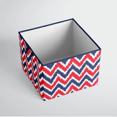 Bacati - MixNMatch Zigzag Blue/Red Storage Large Box 3 Bacati - MixNMatch Zigzag Blue/Red Storage Large Box