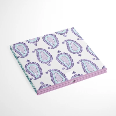 Bacati - Isabella Paisley Aqua/Lilac/Purple Fabric Storage Box/Tote Large 5 Bacati - Isabella Paisley Aqua/Lilac/Purple Fabric Storage Box/Tote Large - Image 3