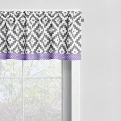 Bacati - Love Grey/Lilac Window Valance