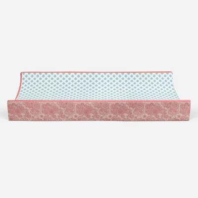 Bacati - Sophia Paisley Aqua Leaves Changing Pad Cover 6 Bacati - Sophia Paisley Aqua Leaves Changing Pad Cover - Image 4